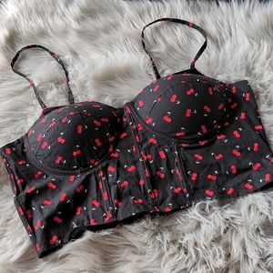 Cherry pattern bustier